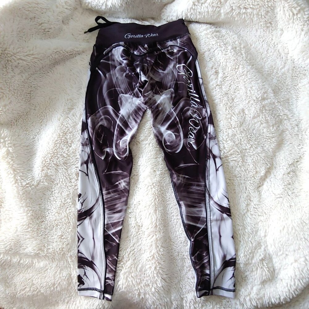 Gorilla Wear Black/White Low Rise Phoenix Tights XS